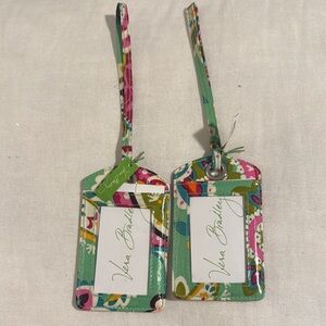 Vera Bradley Tutti Fruity Green and Pink Patterned Luggage Tags